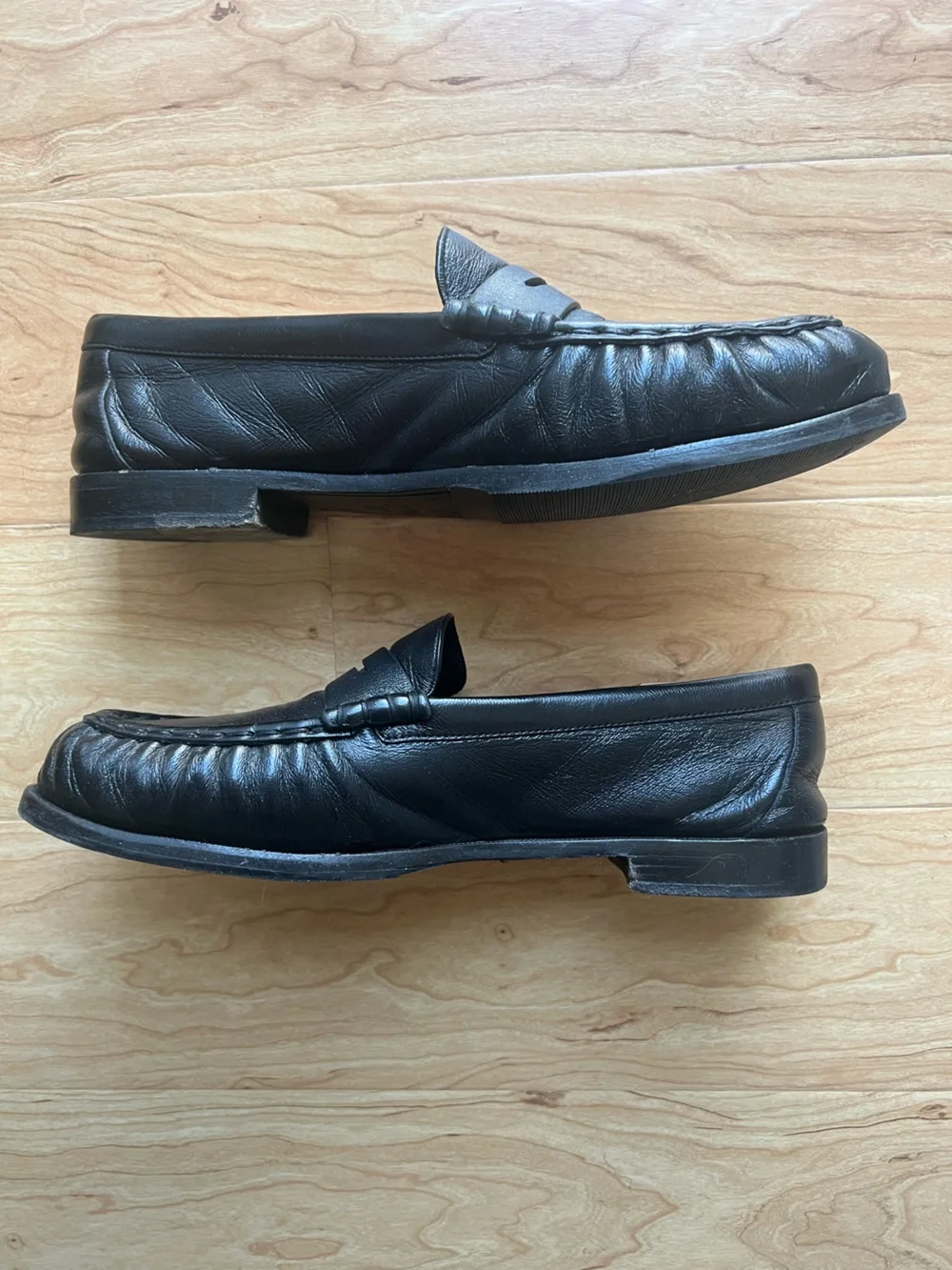 SAINT LAURENT Le Loafer Monogram Logo-Appliquéd Leather Penny Loafers 44 1/2